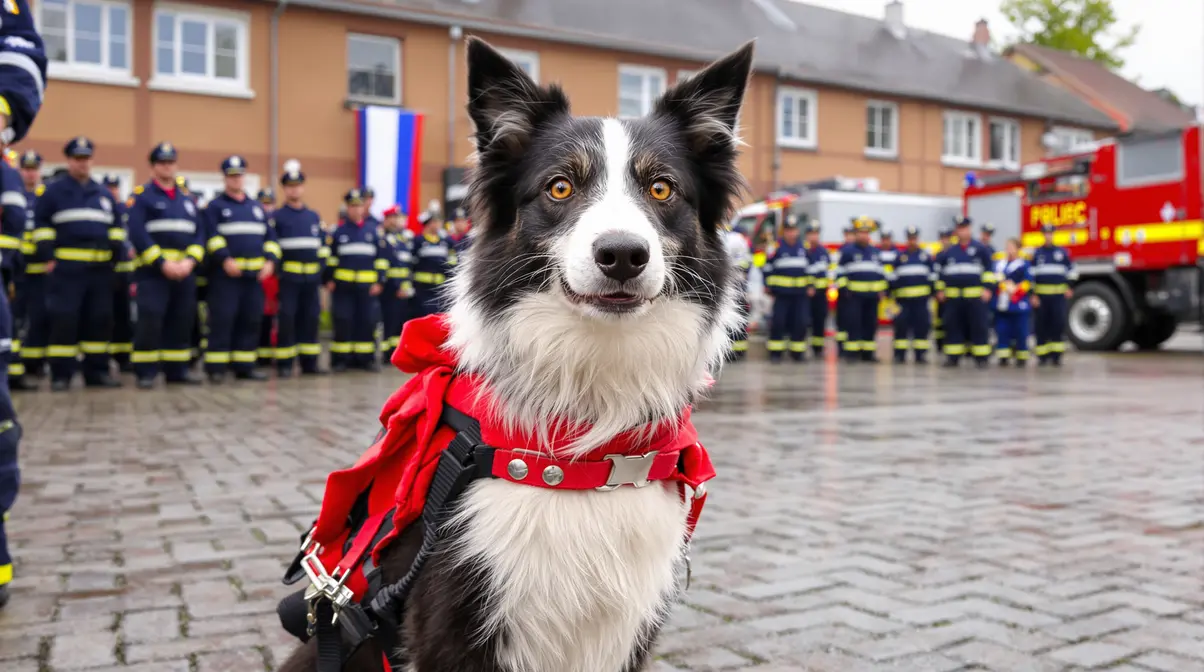 Lors d'une cérémonie traditionnelle, ce chien pompier reçoit une distinction insolite en Lot-et-Garonne Lors d'une cérémonie traditionnelle, ce chien pompier reçoit une distinction insolite en Lot-et-Garonne